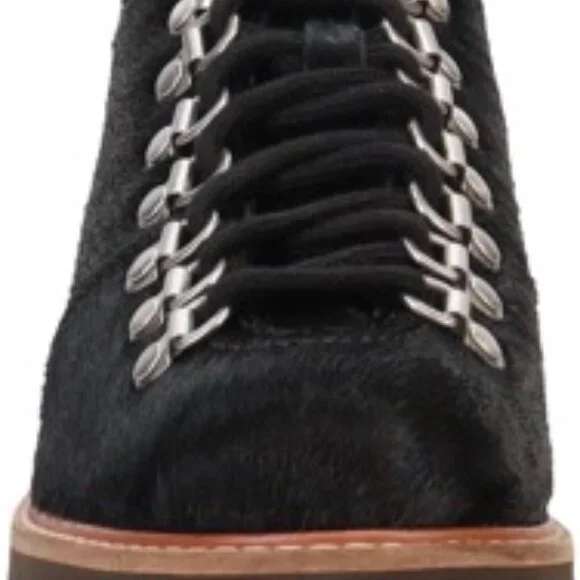 Clarks Orianna Alpine Leather Faux Fur Hiking Boots Black Size 6 - Picture 4 of 7